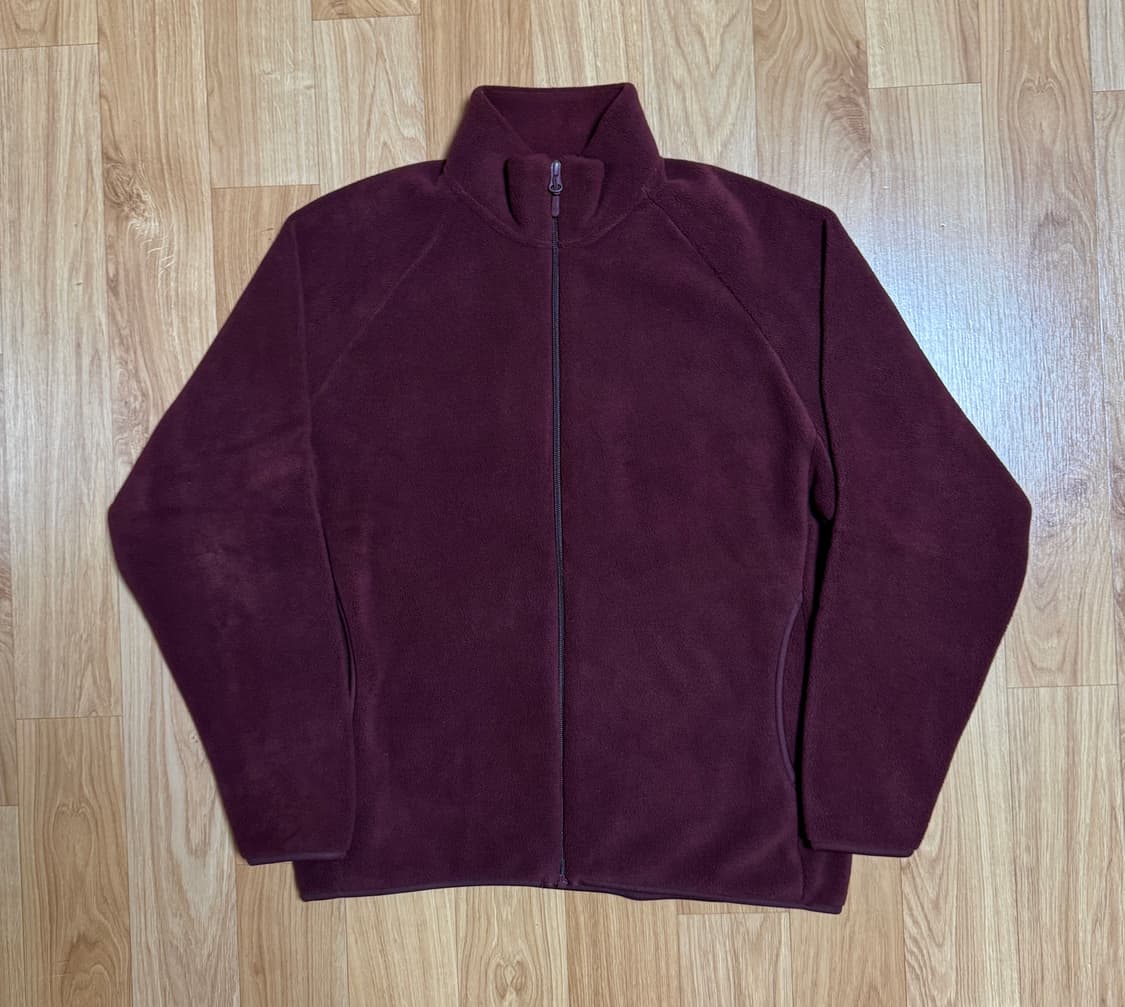 [L] 유니클로 후리스 풀집재킷 와인색 상품이미지1