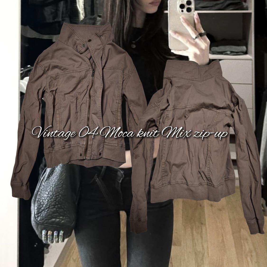 Vintage 04 Moca knit Mix zip-up 상품이미지1