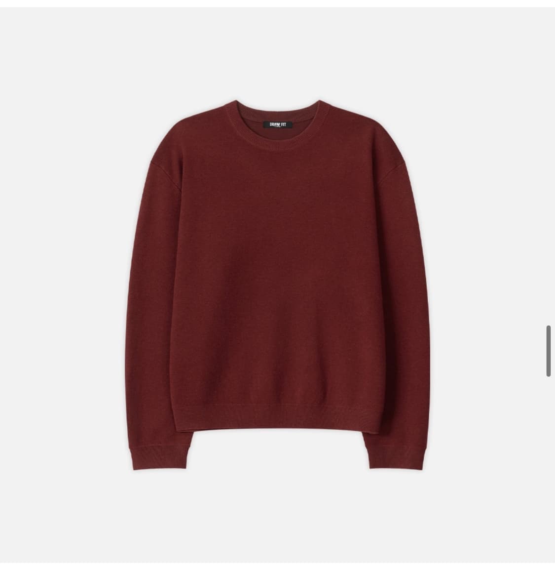 (새상품)(XL) 드로우핏 소프트 울 크롭 라운드 니트 DARK RED 상품이미지9
