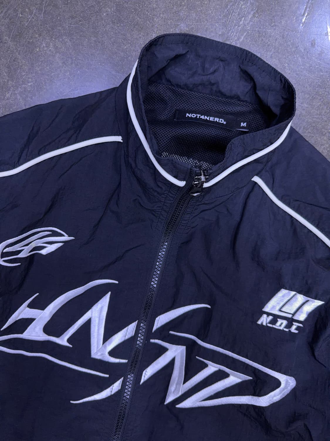 낫포너드 나일론 레이싱 자켓 블랙 M 상품이미지4