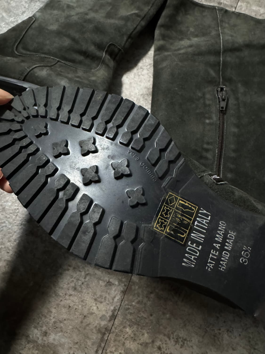 리얼 레더 스웨이드 백 스트링 부츠 상품이미지4