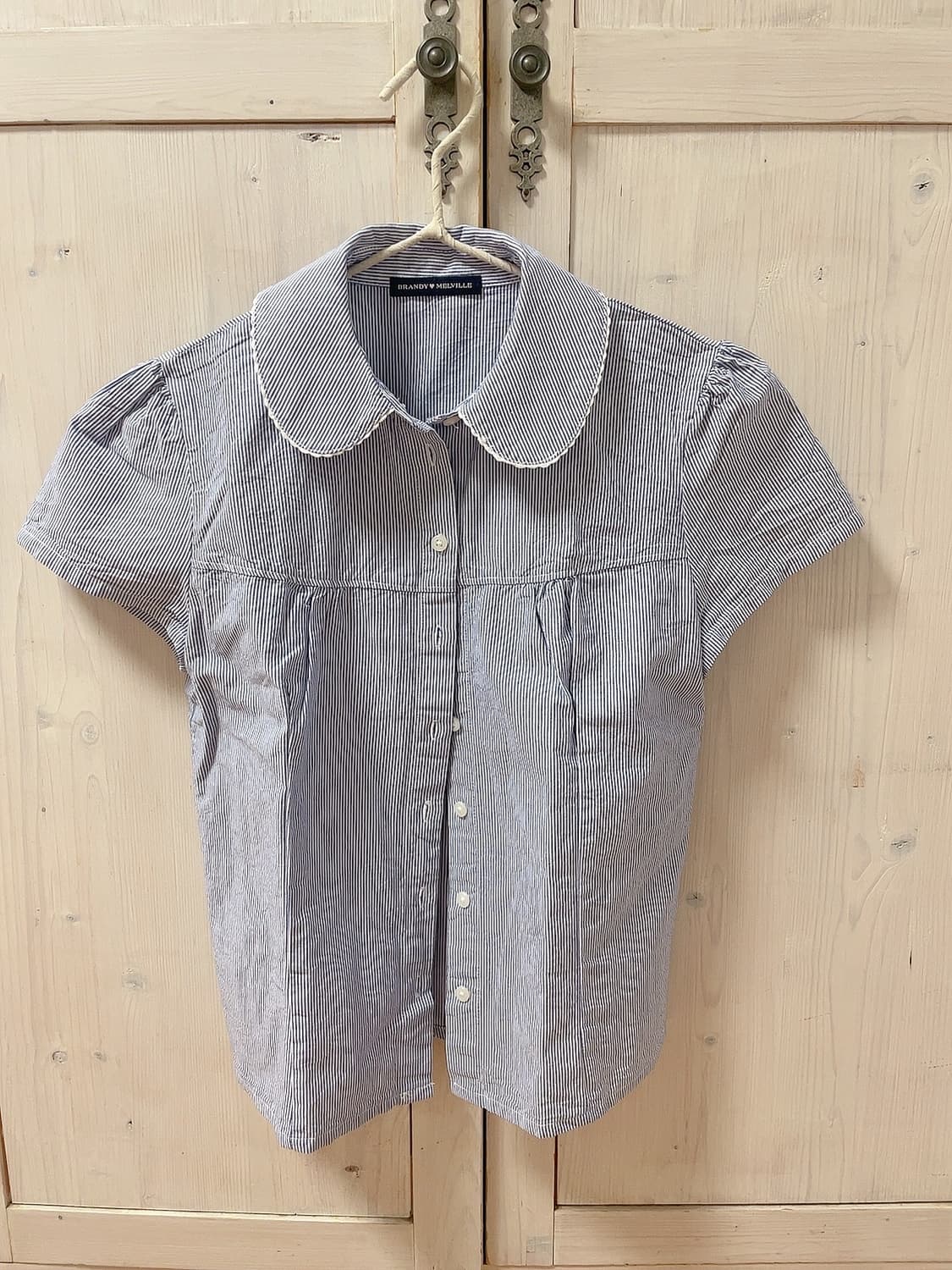 브랜디멜빌 스트라이프 블루 반팔 블라우스 상품이미지2
