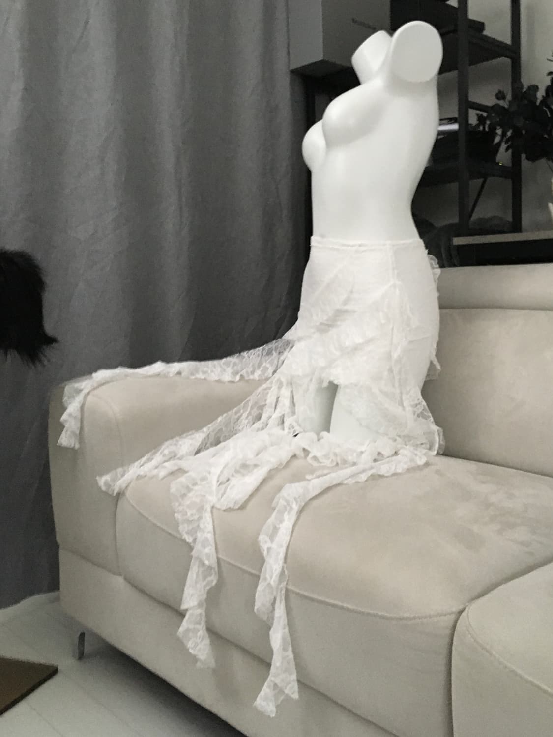 ༒ white lace long skirt 상품이미지3