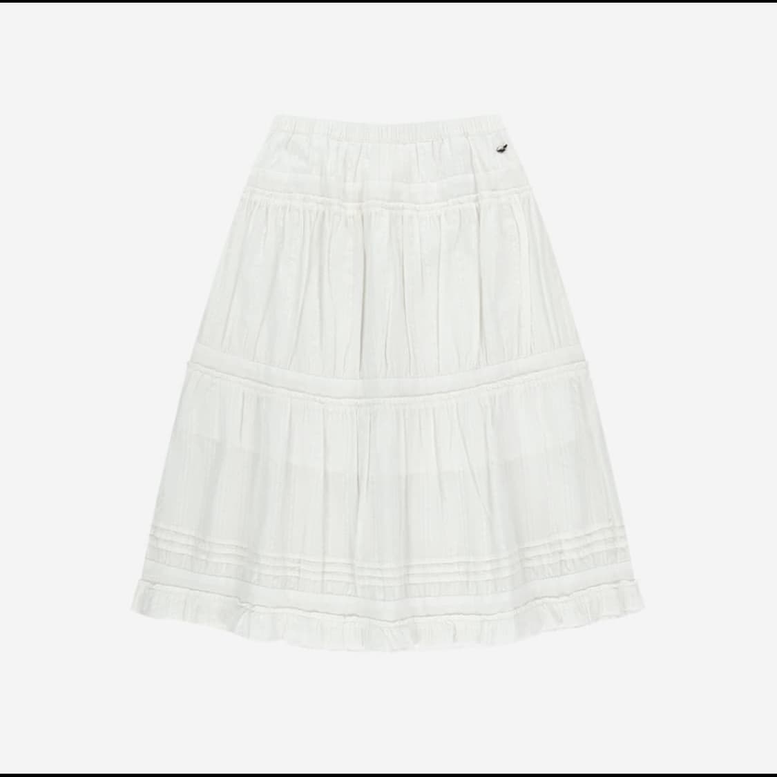 코이세이오 셔링 미디 스커트 화이트 상품이미지1
