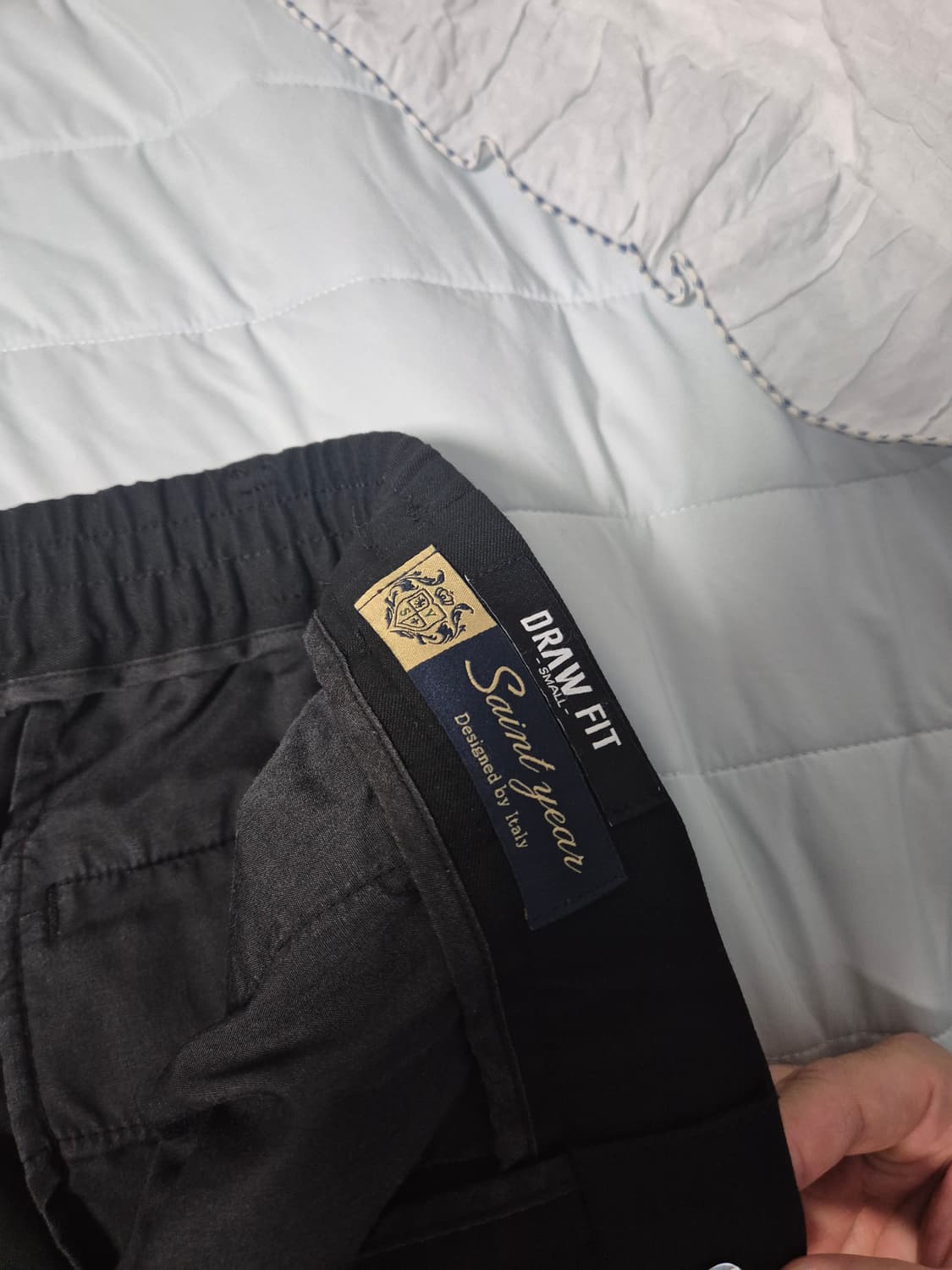 (깡스타일리스트콜라보)드로우핏 밴딩 와이드 슬랙스 블랙 s 상품이미지2