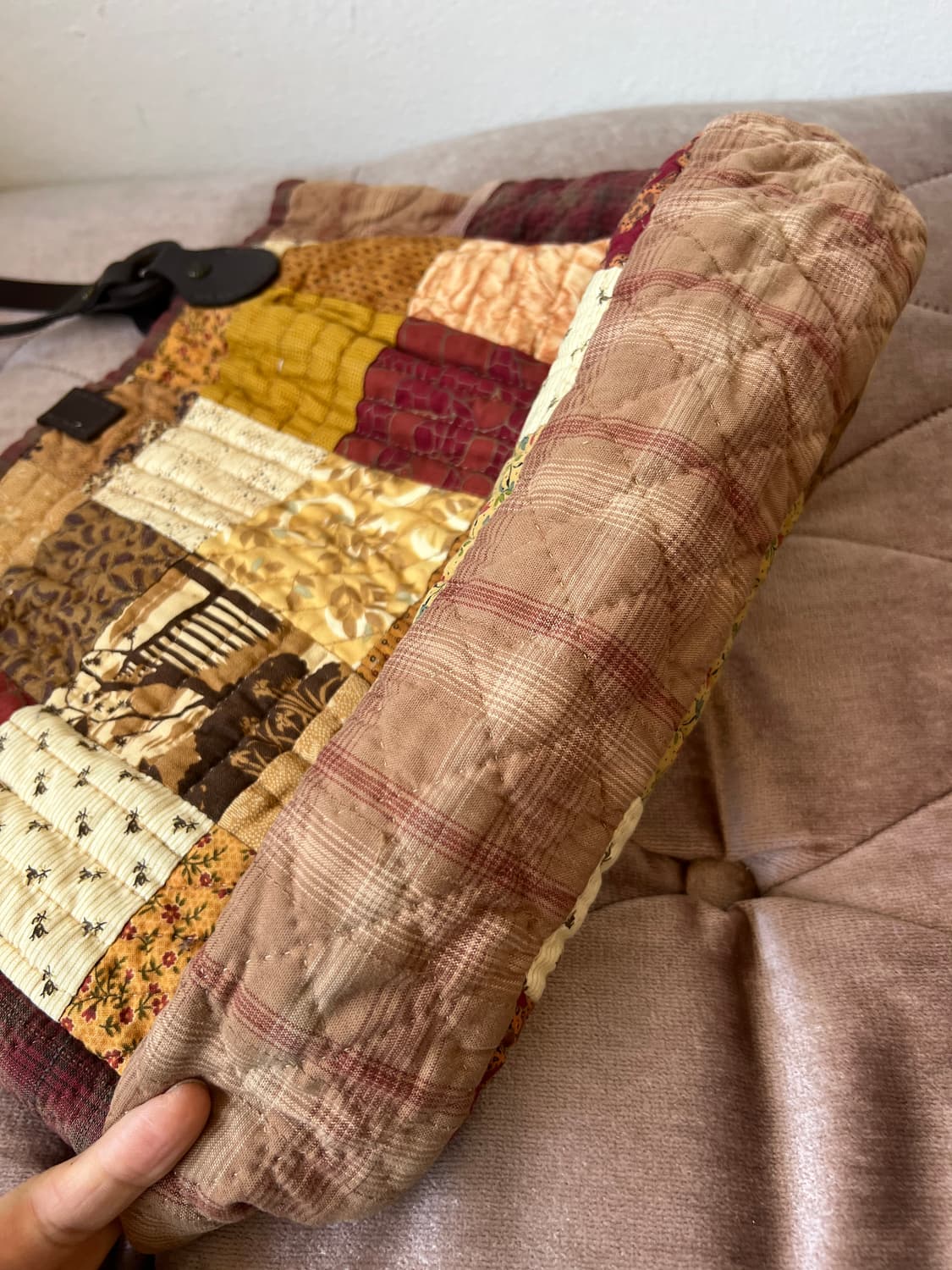 일본수입 핸드메이드 여성 퀼팅뫁브 숄더백 토트백 상품이미지6