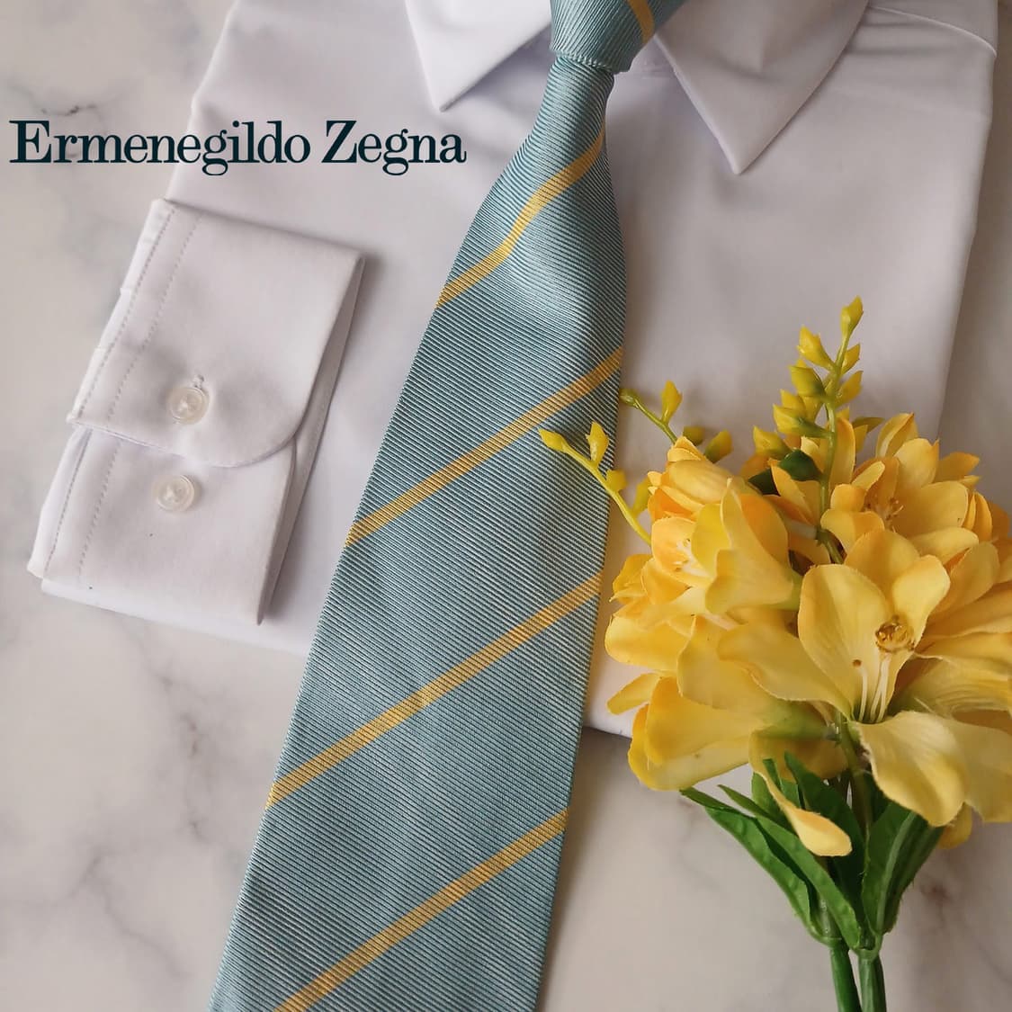 에르메네질도 제냐 실크 스트라이프 넥타이 9.9cm A+등급 A18889 상품이미지1