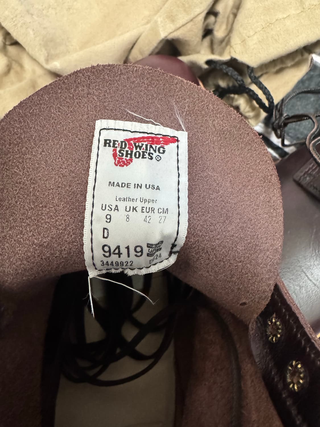 새상품) 레드윙 9419 벡맨 블랙체리 270 상품이미지10