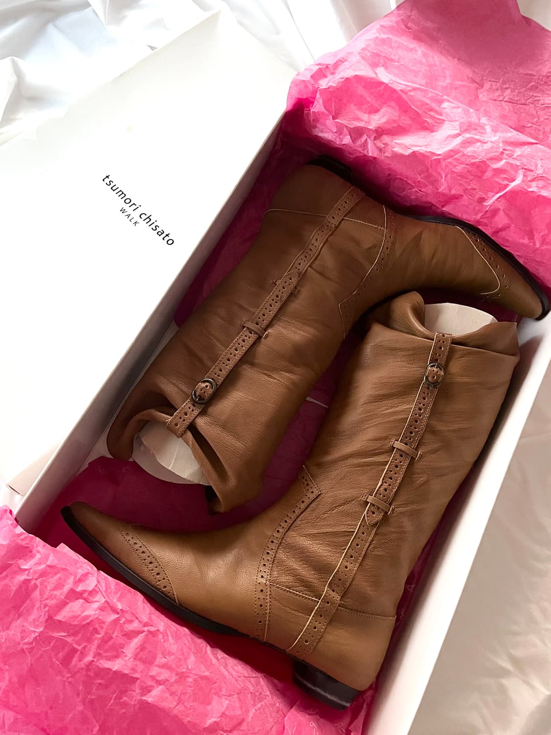 츠모리 치사토 웨스턴 버클 스트랩 소가죽 레더 부츠 상품이미지1