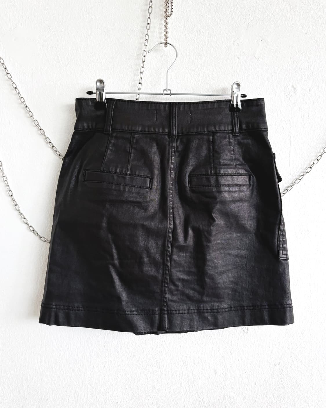 egoist 사선 버튼 왁스코팅 데님 스커트 상품이미지5