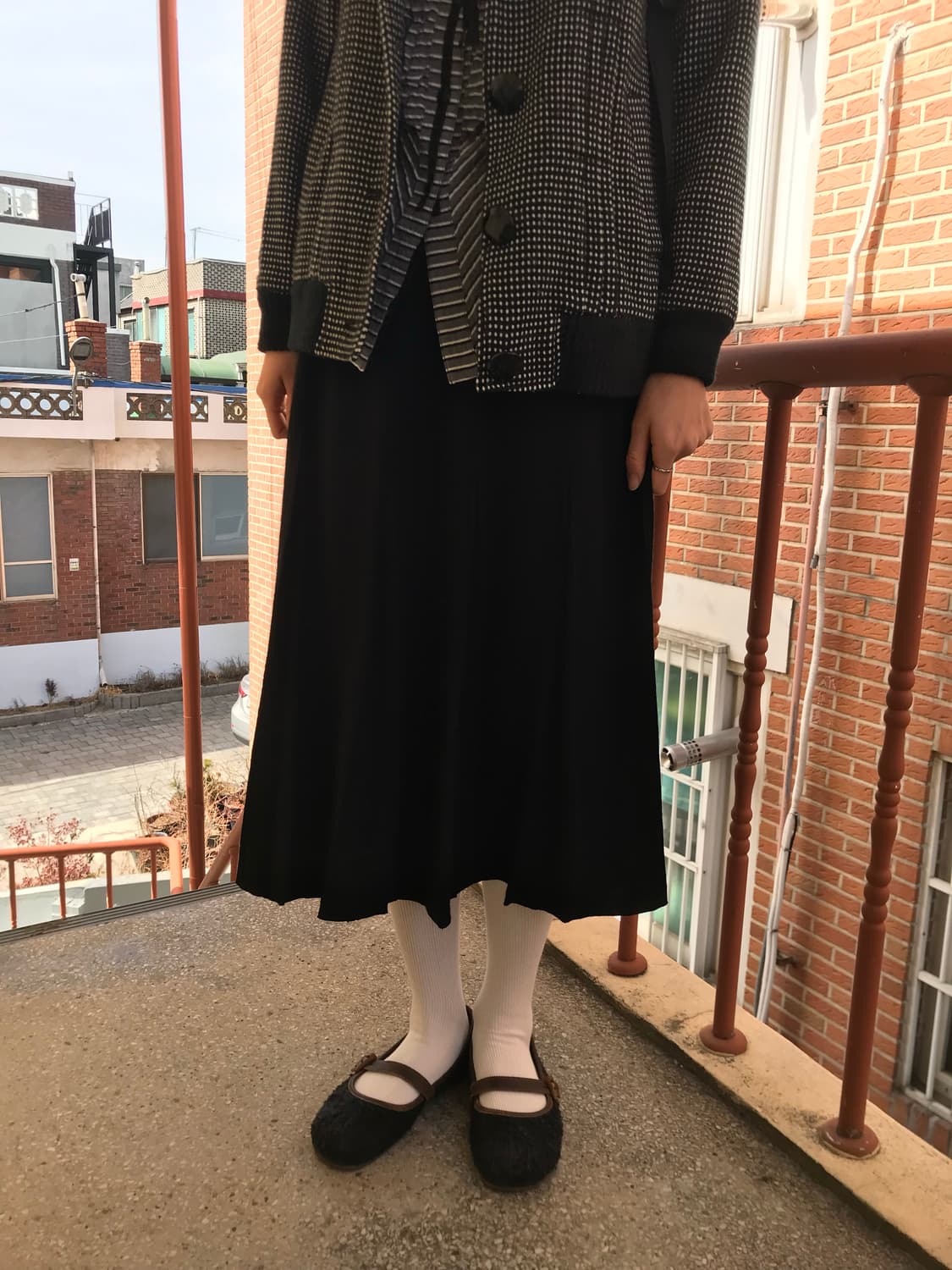 블랙 플리츠 스커트 상품이미지2