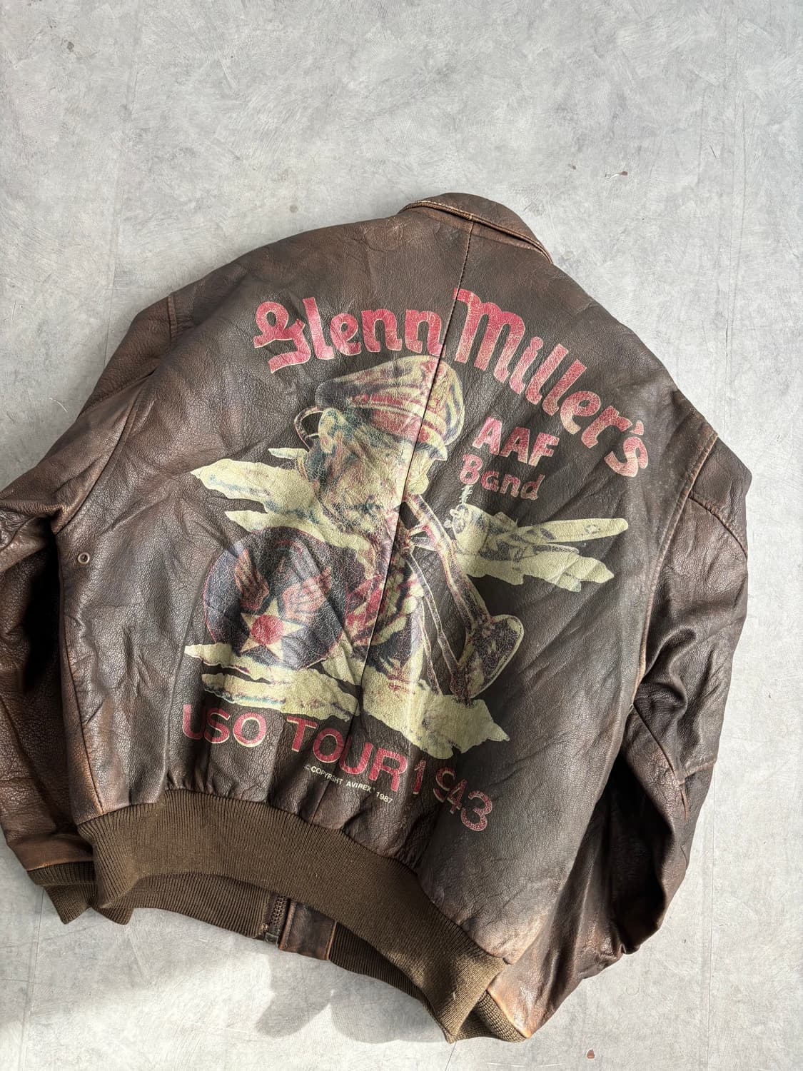 Avirex 아비렉스 80s A-2 브라운 레더 자켓 상품이미지1