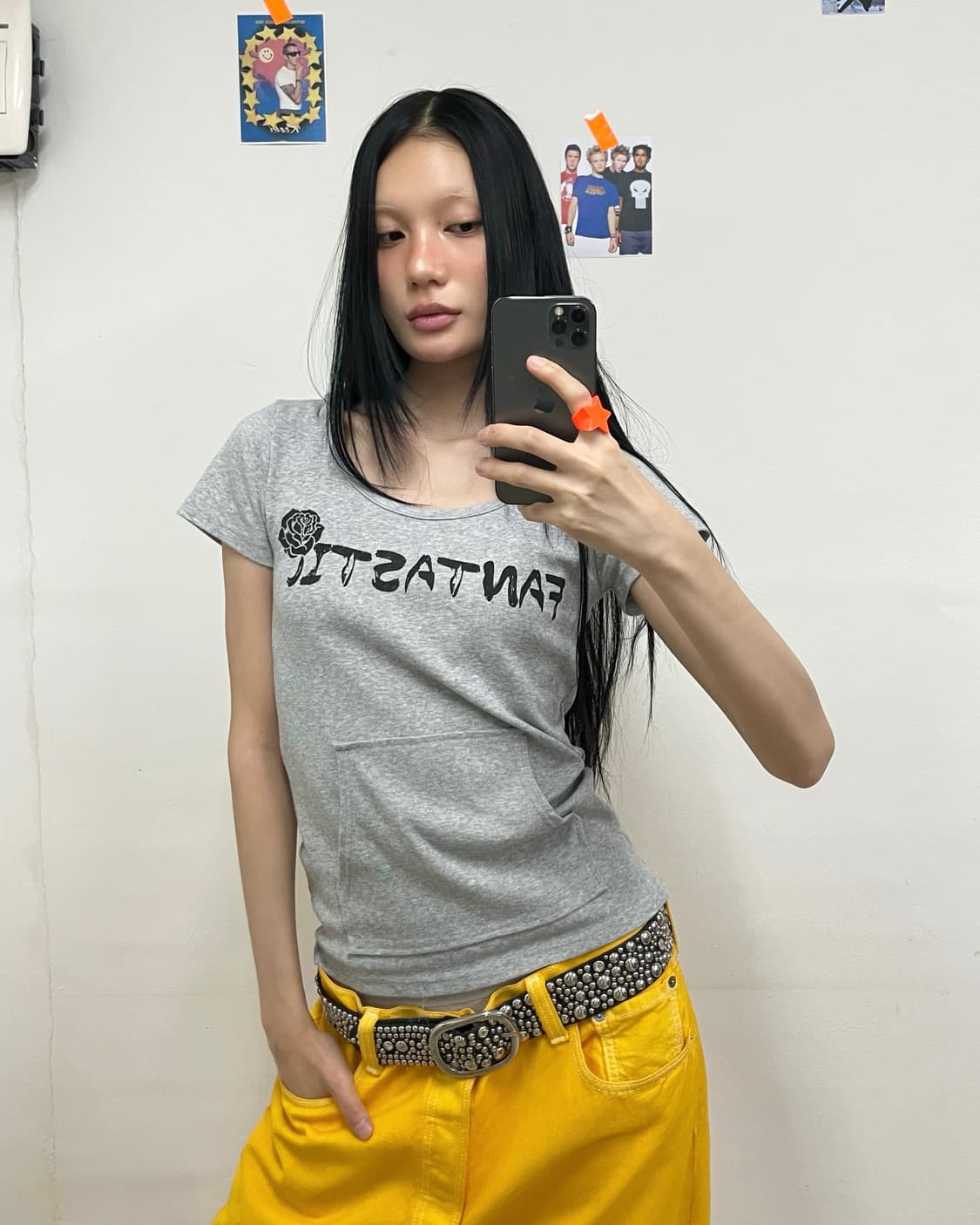 Back Dracula Rose Gray Hooded T-Shirt 상품이미지2
