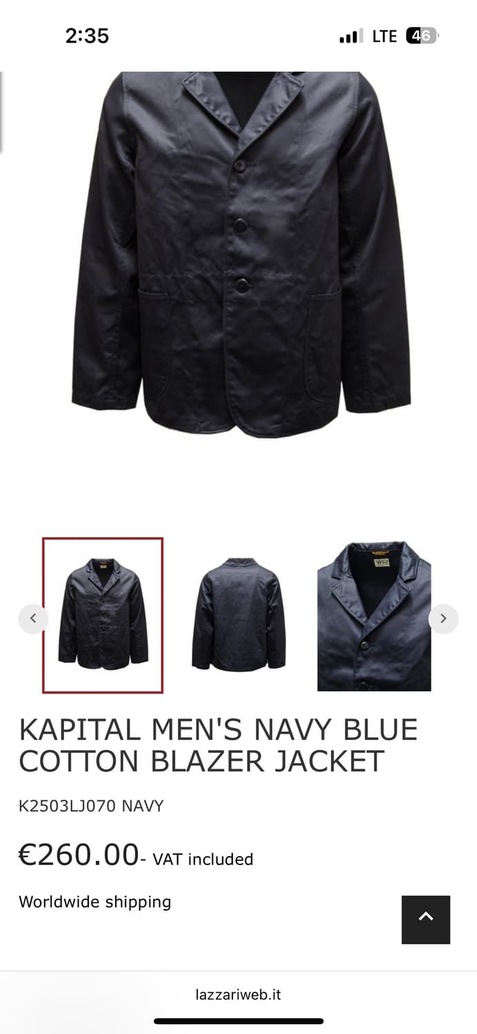 Kapital 코튼자켓 네이비 M 상품이미지7