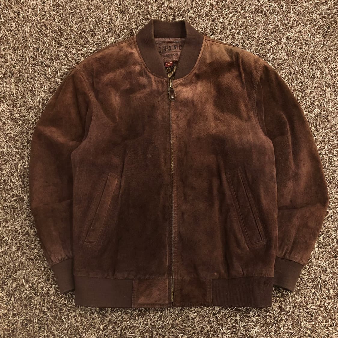 Shane 90s 빈티지 돈피 스웨이드 브라운 블루종 자켓 상품이미지1