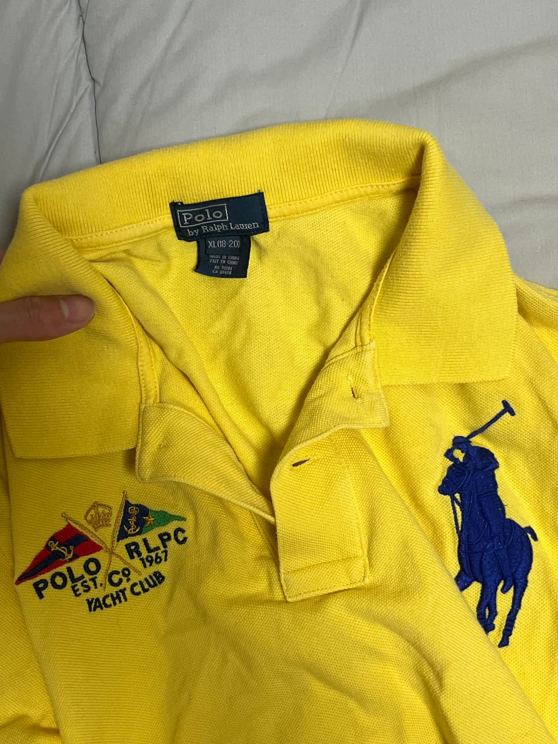 폴로 랄프로렌 옐로우 빅포니 카라티 M 상품이미지3