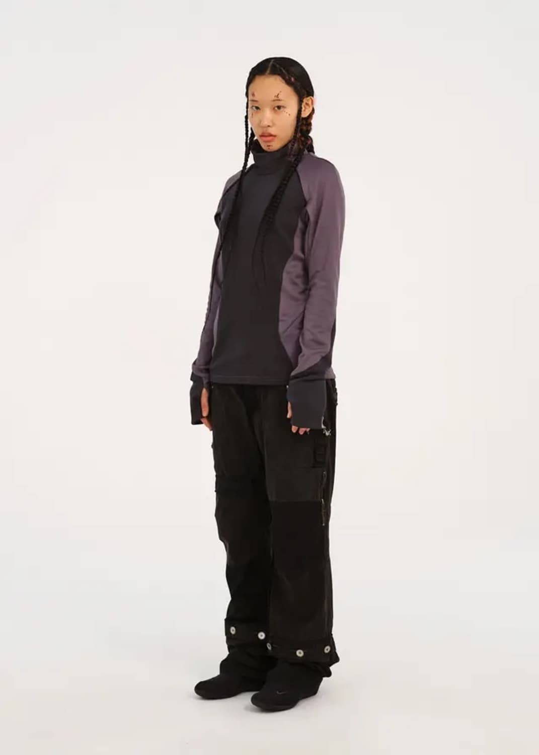 Mock neck top ash purple 상품이미지1