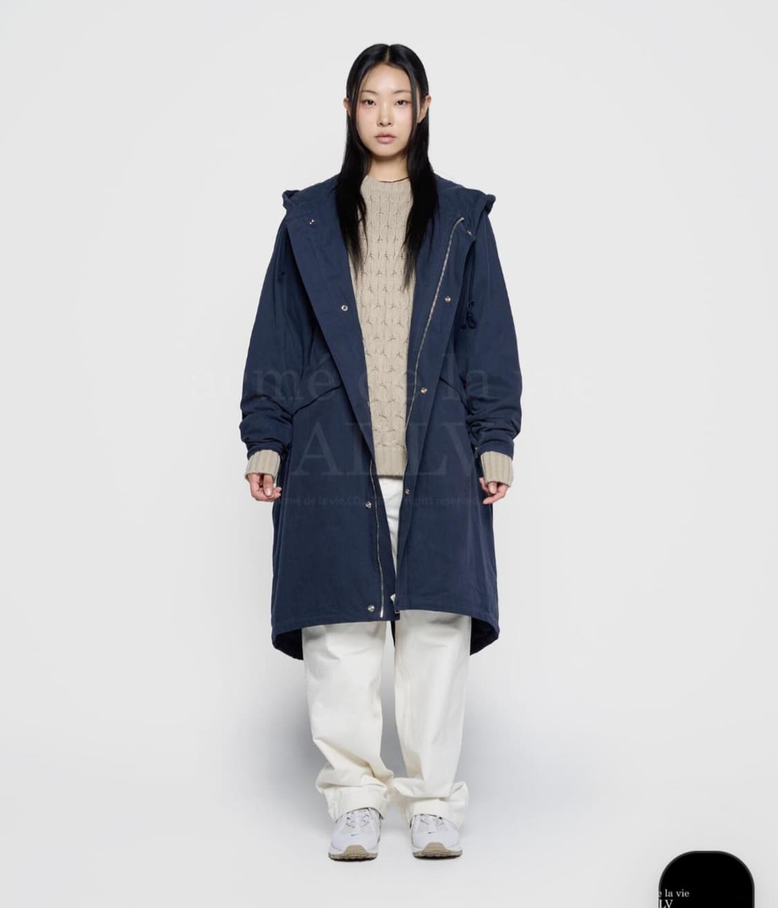 아크메드라비 스크립트 로고 피쉬테일 자켓 (네이비 야상) 상품이미지3