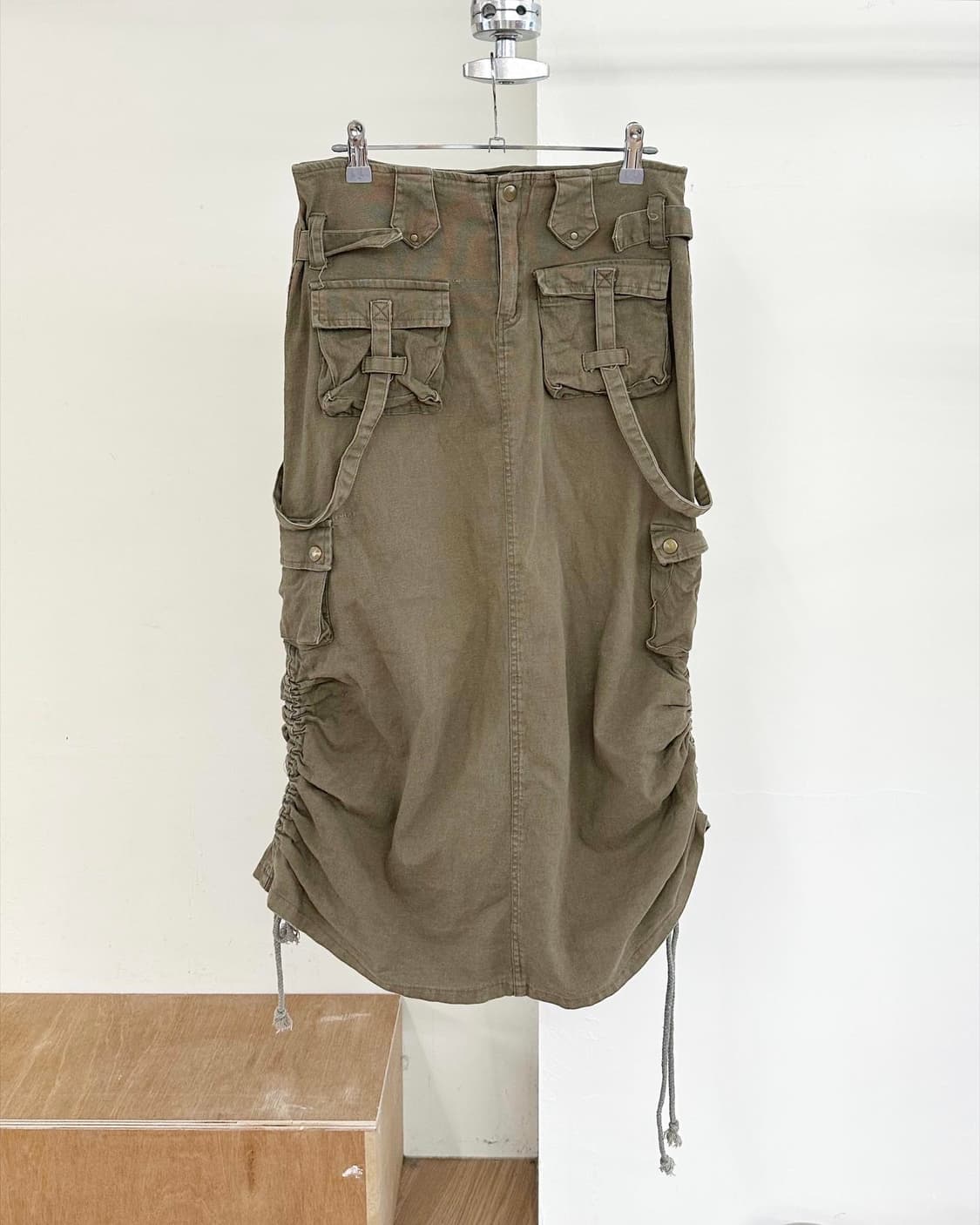 vtg 카키 카고 미디 스커트  상품이미지1