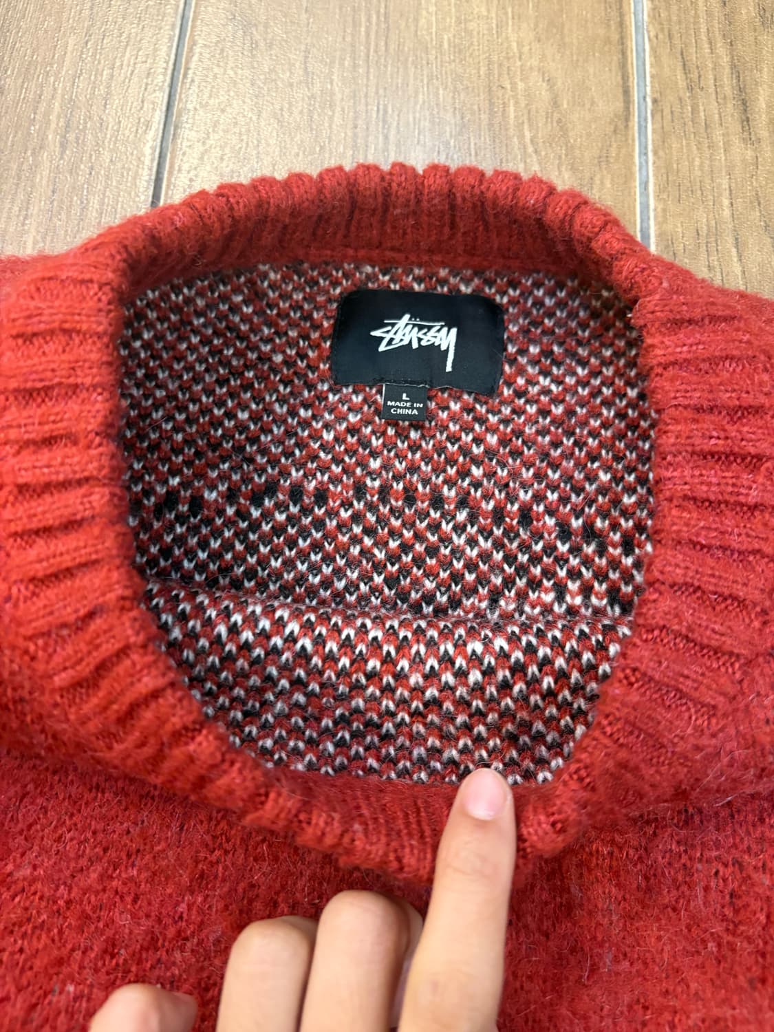 스투시 8볼 헤비 브러쉬드 모헤어 스웨터 - 레드 ( 레어 ) ♥️ 상품이미지7