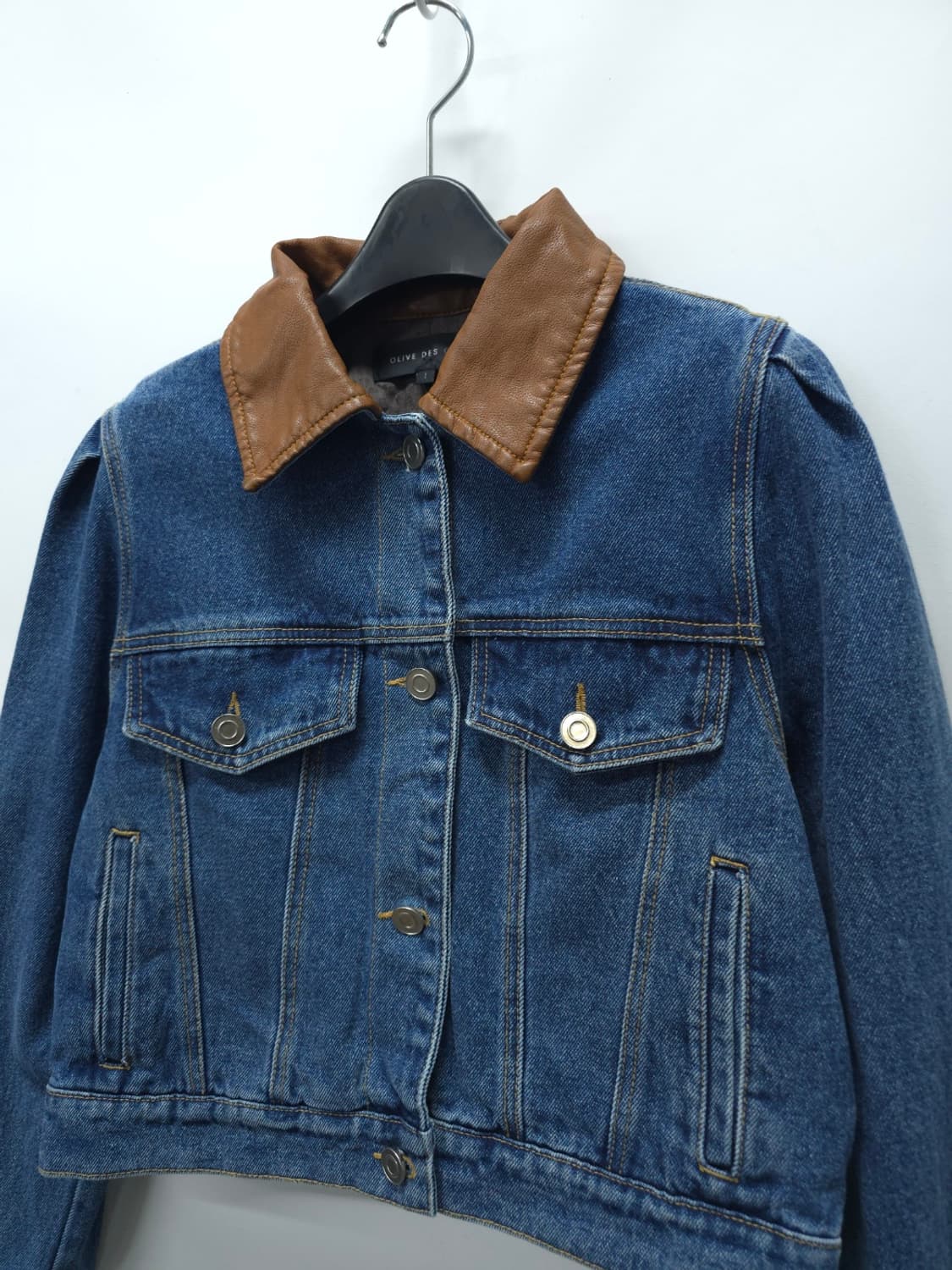 올리브데올리브 여성 레더배색 봄가을 청자켓 ( 여성55~55반 ) 상품이미지2