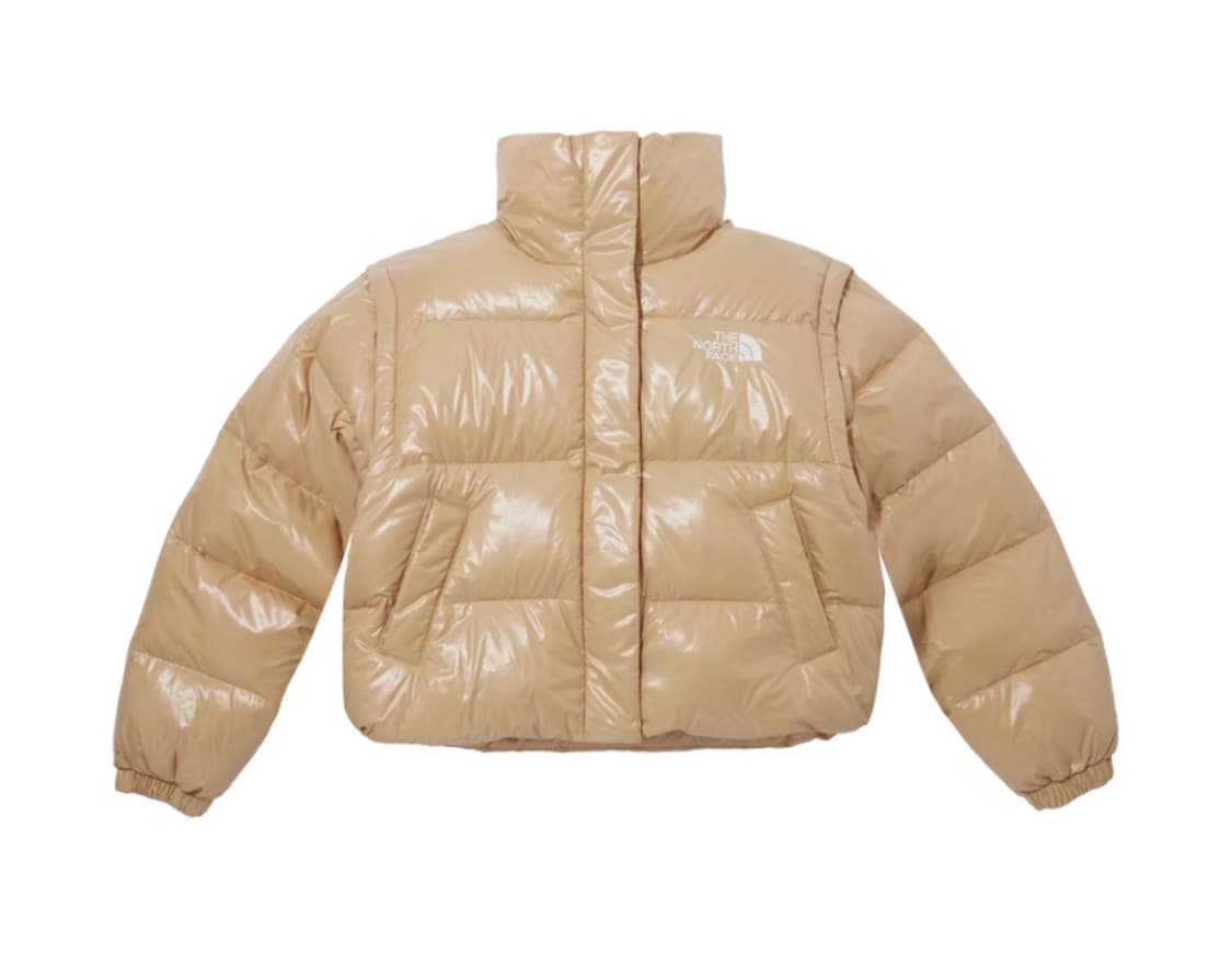 노스페이스 화이트 라벨 글로시 디테처블 다운 자켓 골드베이지 상품이미지1