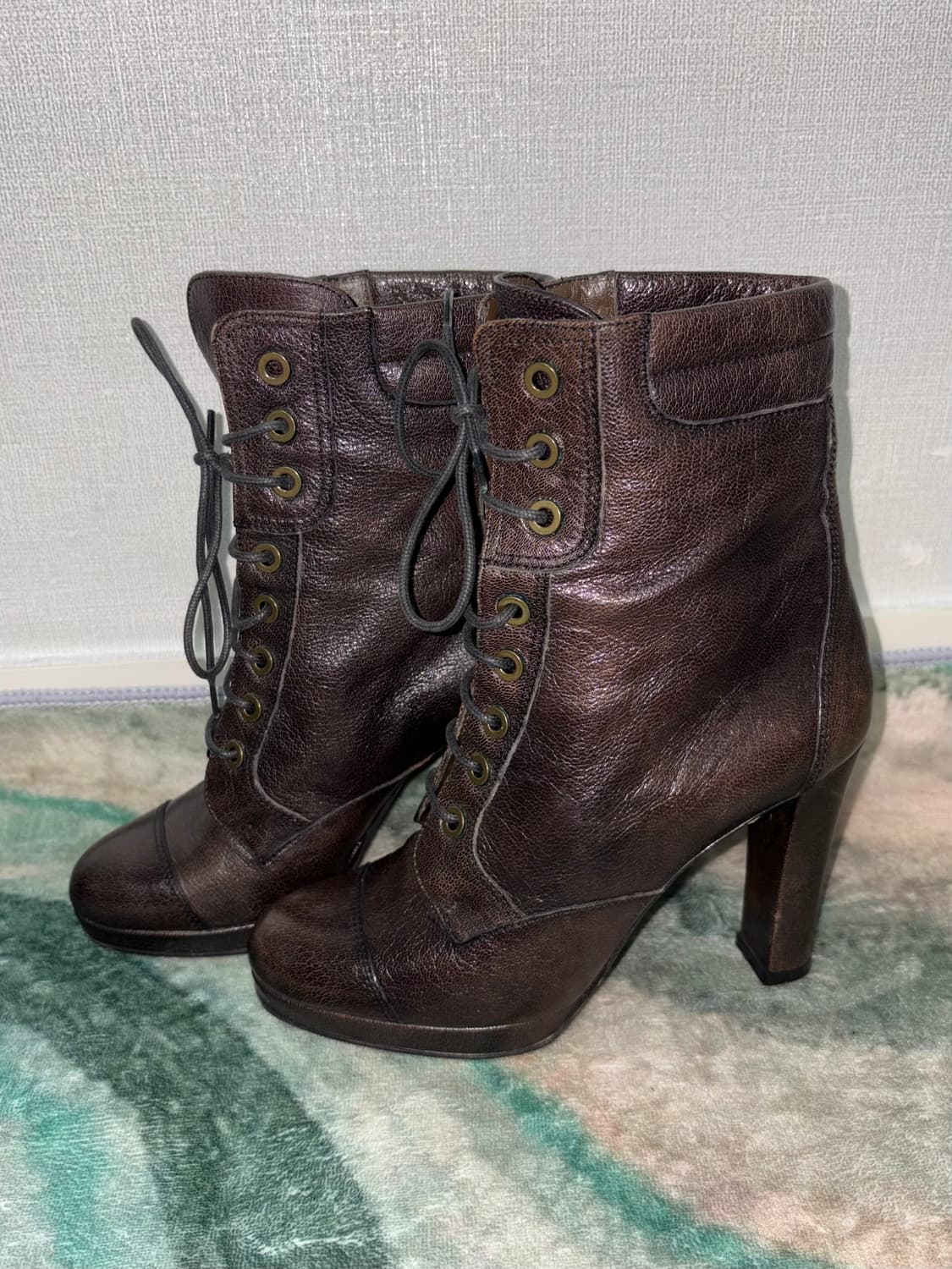 에트로 레이스업 레더 부츠 상품이미지3