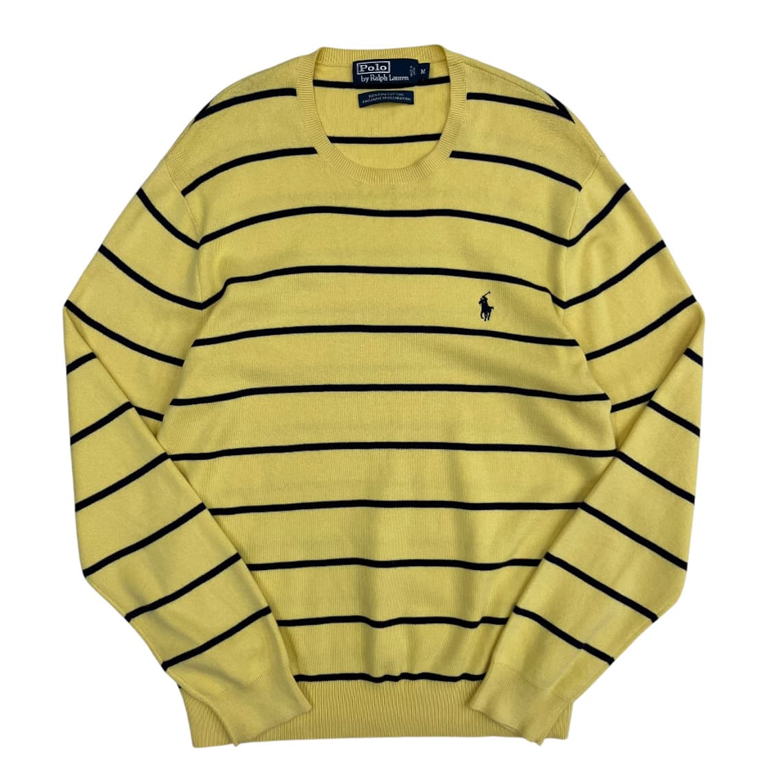 폴로 랄프로렌 블랙포니 피마코튼 옐로우 니트 M 상품이미지2