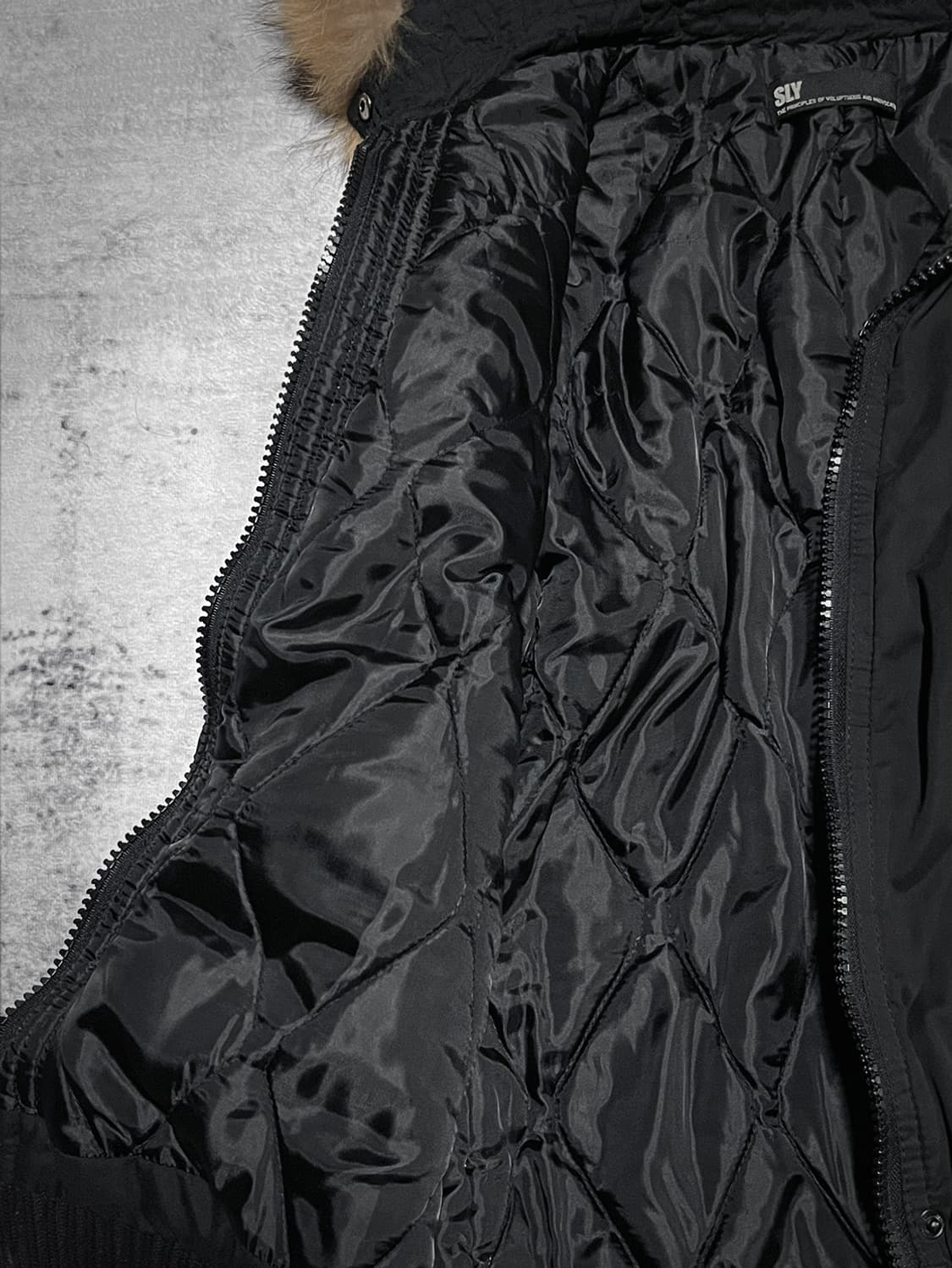 (sly) matte black fur hood jacket  상품이미지4