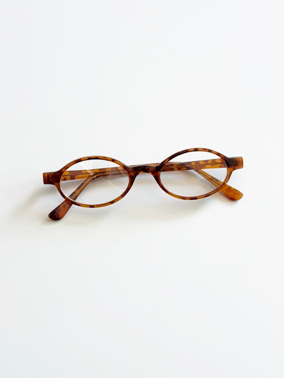 90s 토터스쉘 뿔테 오벌 프레임 빈티지 안경 상품이미지1