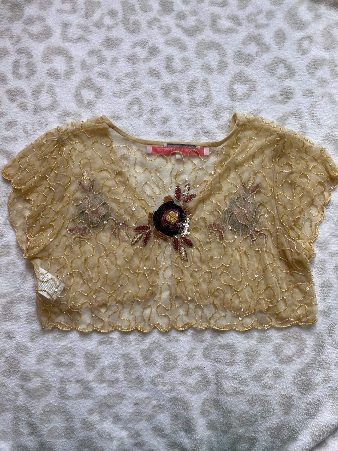 Yellow bead detail bolero cardigan 상품이미지2