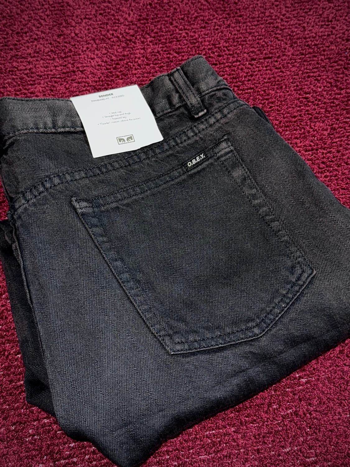 OBEY 데님 흑청 팬츠 33 (택 미제거) 상품이미지8