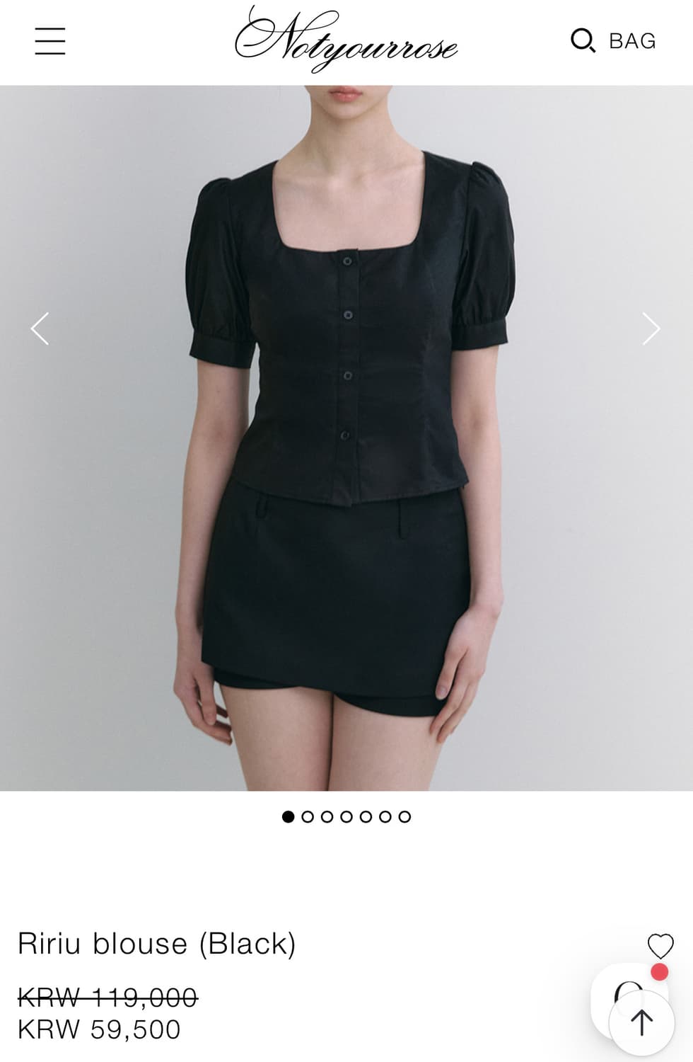 (새상품)낫유어로즈 ririu 블라우스 상품이미지3