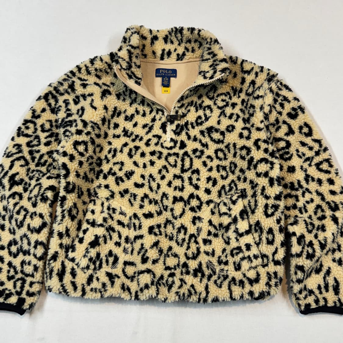 M) 폴로 랄프로렌 아동용 키드 레오파드 털 후리스 집업 상품이미지2