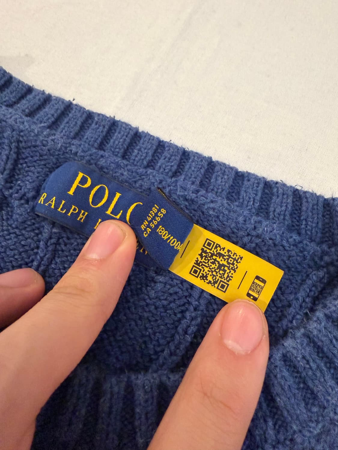 폴로 랄프로렌 꽈배기 케이블 니트 코발트 블루 상품이미지4