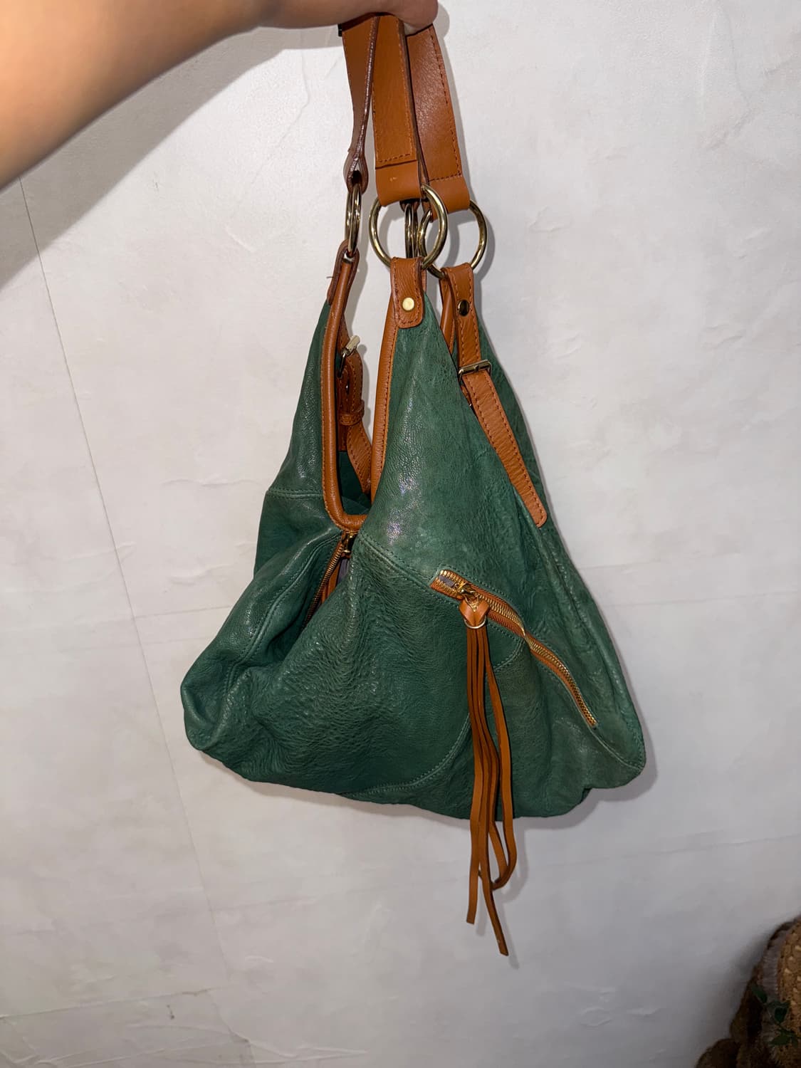 Rubina khaki brown lamb&cow skin 숄더백 상품이미지4