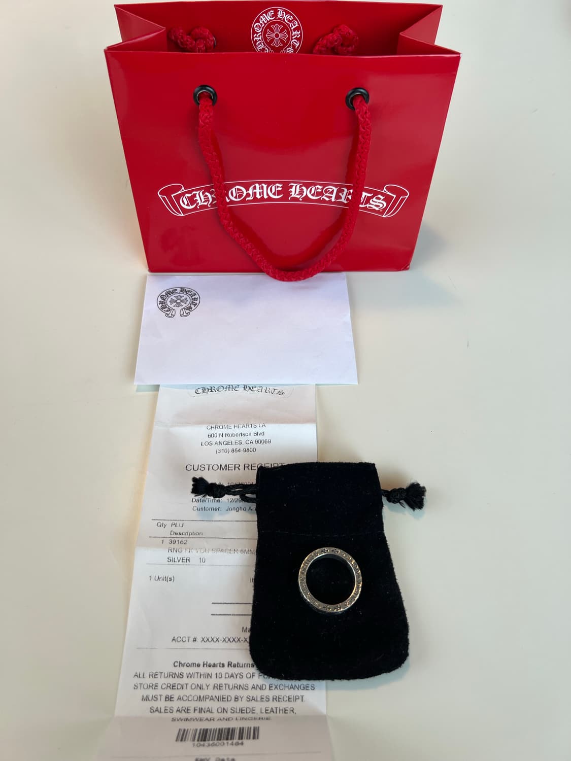 [us10] 크롬하츠 6mm 퍽유링 상품이미지1