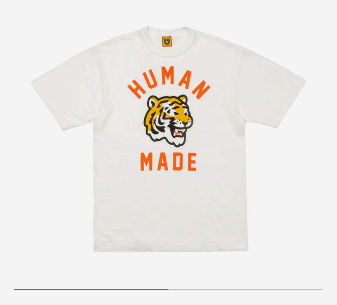 [2XL] 휴먼메이드 타이거 반팔 티셔츠 화이트 상품이미지1