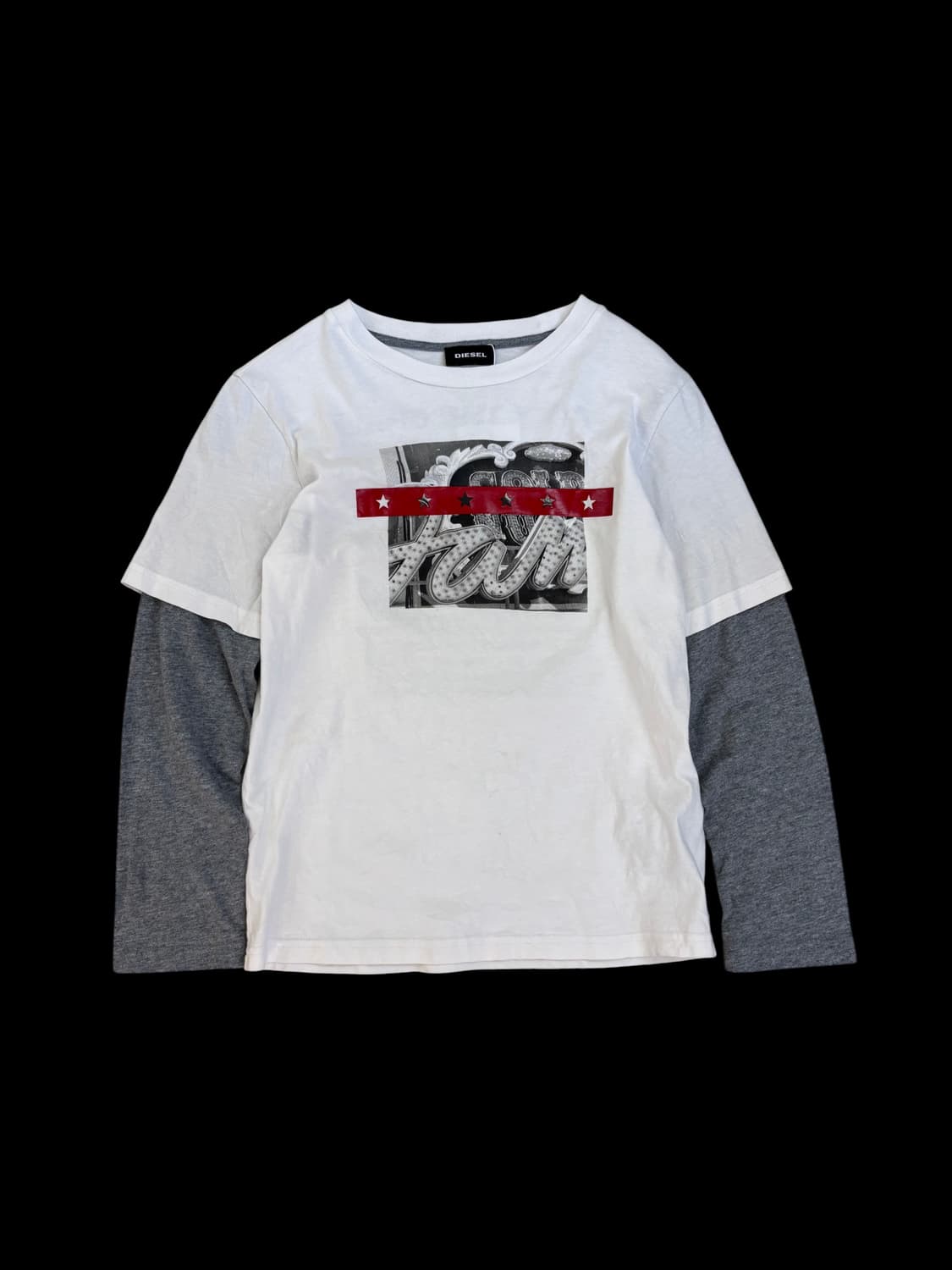 디젤 레이어드 롱슬리브 그래픽 티셔츠 상품이미지1