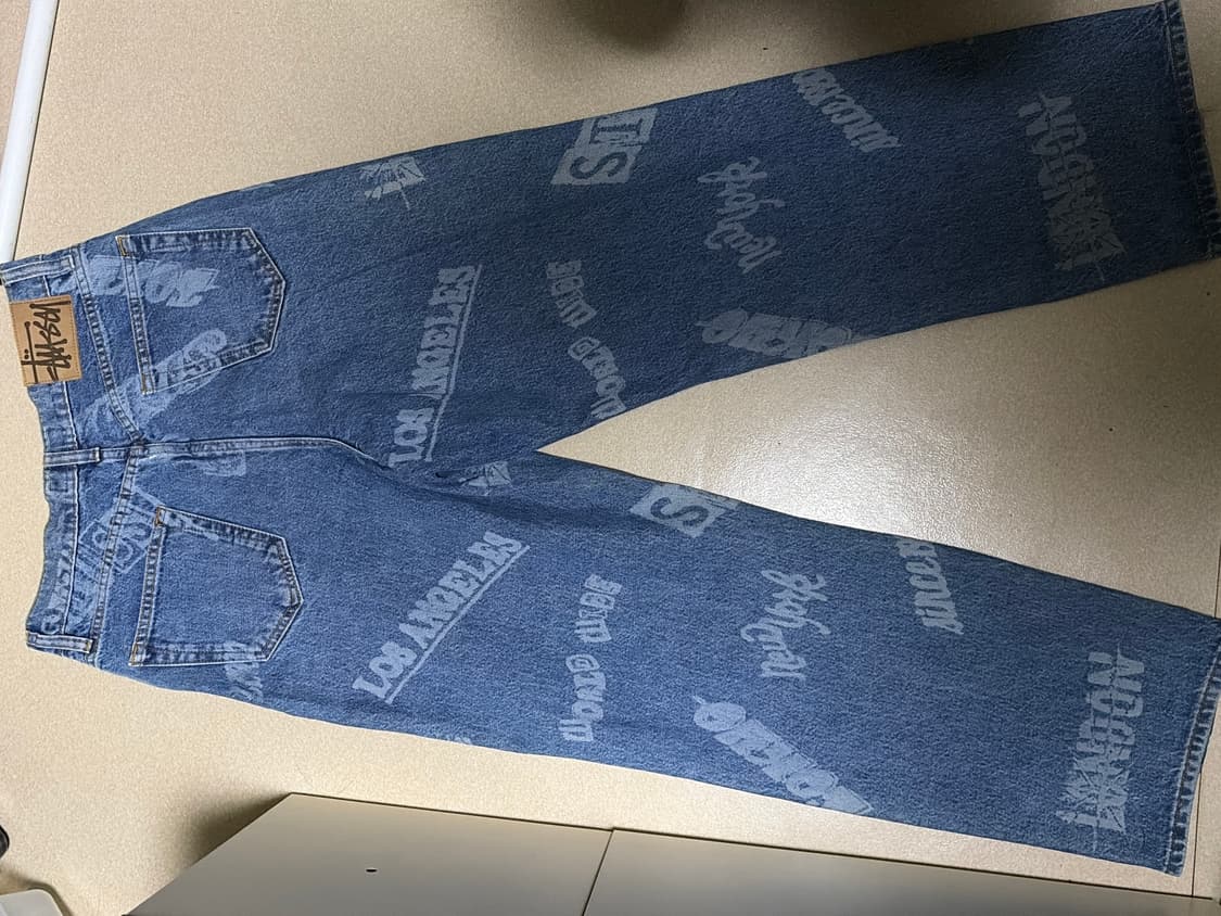 스투시 월드와이드 빅 올 진 스톤워시 28 상품이미지2