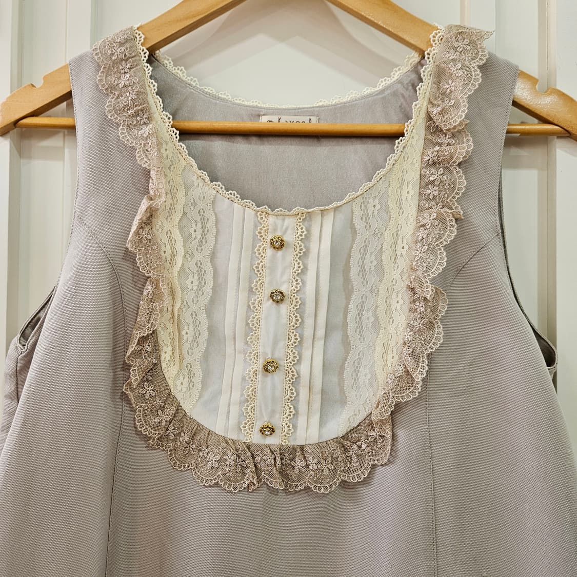 엑시즈팜(axes femme) 레이스 배색 플레어 원피스 상품이미지3