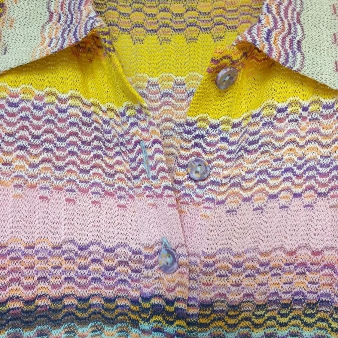 Missoni 미쏘니 메인라벨 파스텔 멀티컬러패턴 시어니트 폴로 스웨터 상품이미지6