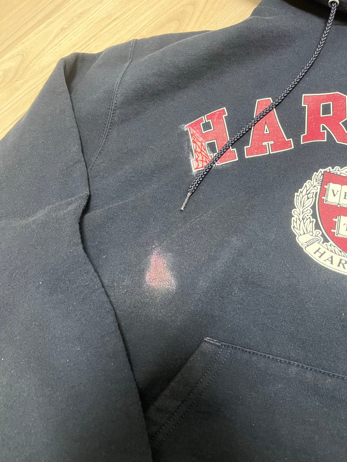 커스텀 distressed 하버드 챔피온 후드 상품이미지2