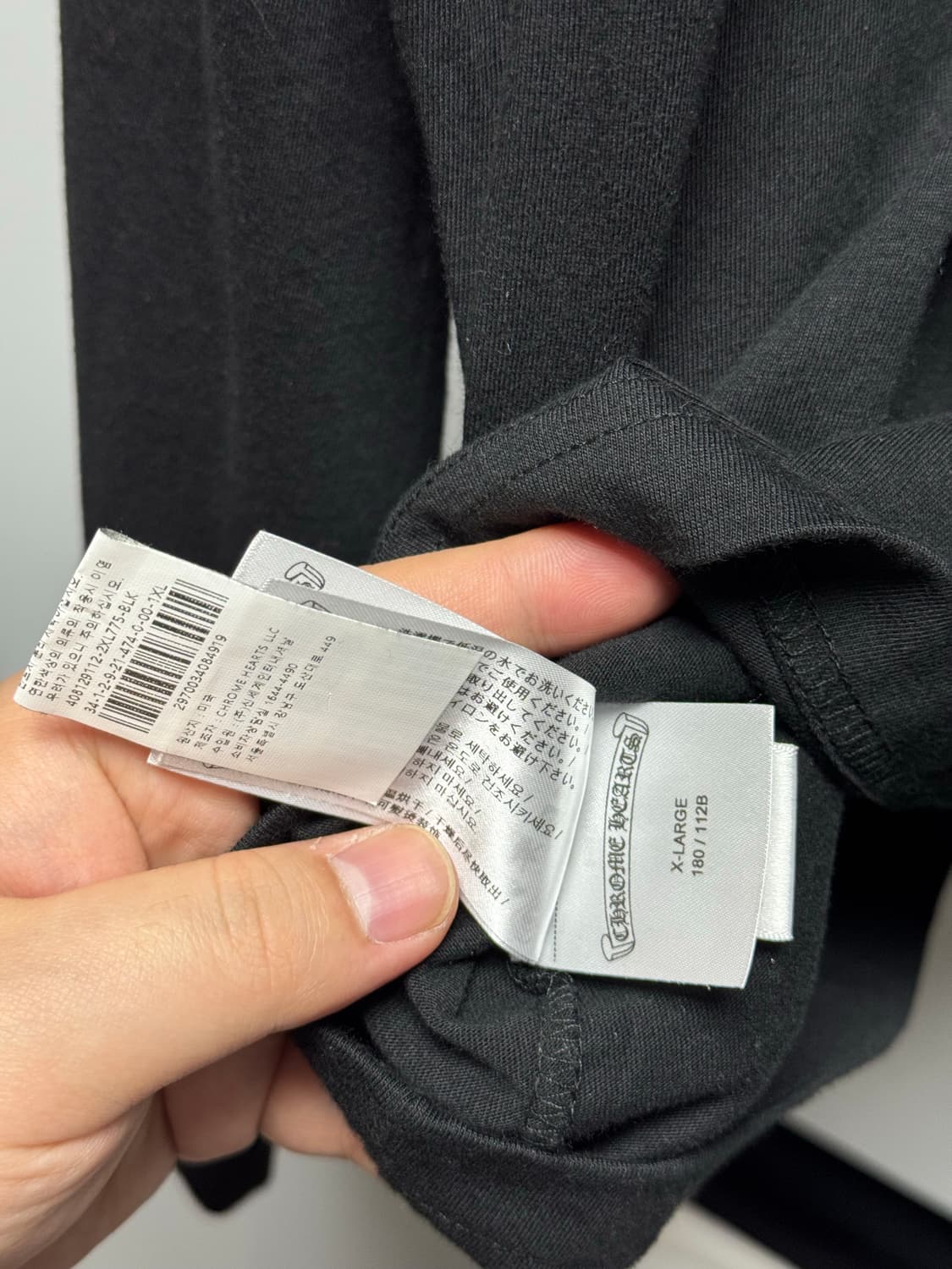 크롬하츠 vip 한정판 블랙 긴팔티 형광 레터링 상품이미지4