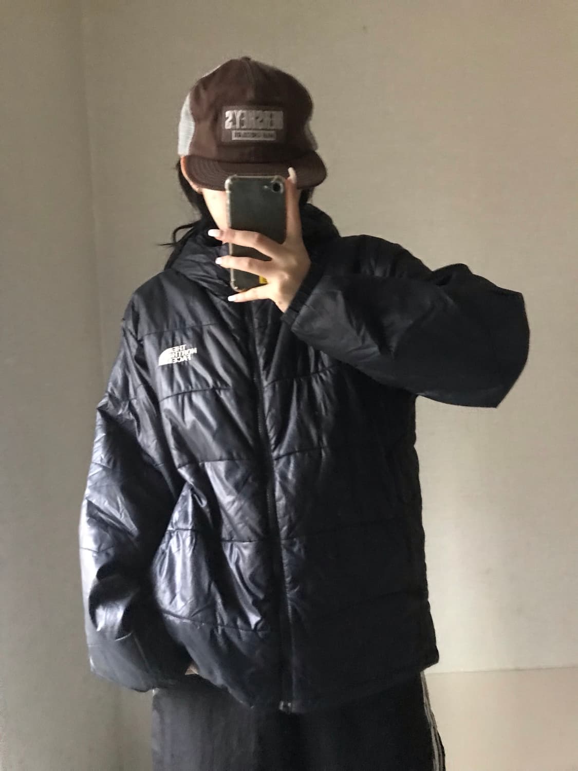 노페 블랙 후드 패딩 상품이미지3