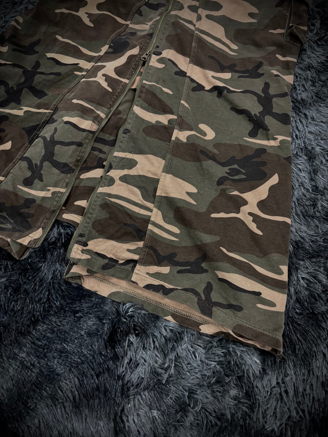 밀리터리 지퍼 디테일 롱 스웻스커트 상품이미지8