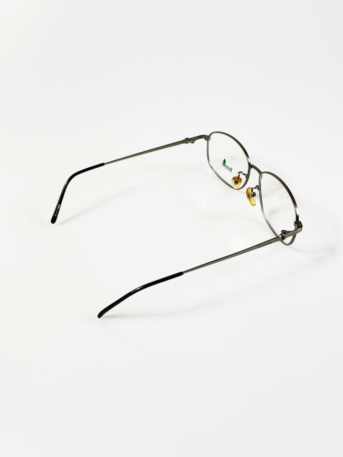 90s BLUESAIN 매트 실버 메탈 슬림 스퀘어 빈티지 안경 상품이미지5