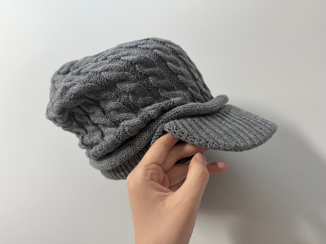 케이블 니트 패턴 셔링 캡 상품이미지3