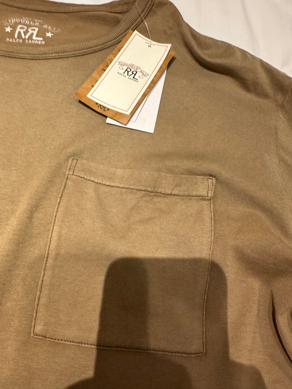 RRL 가먼트다잉 포켓 티 XL 머드 (새상품) 상품이미지7