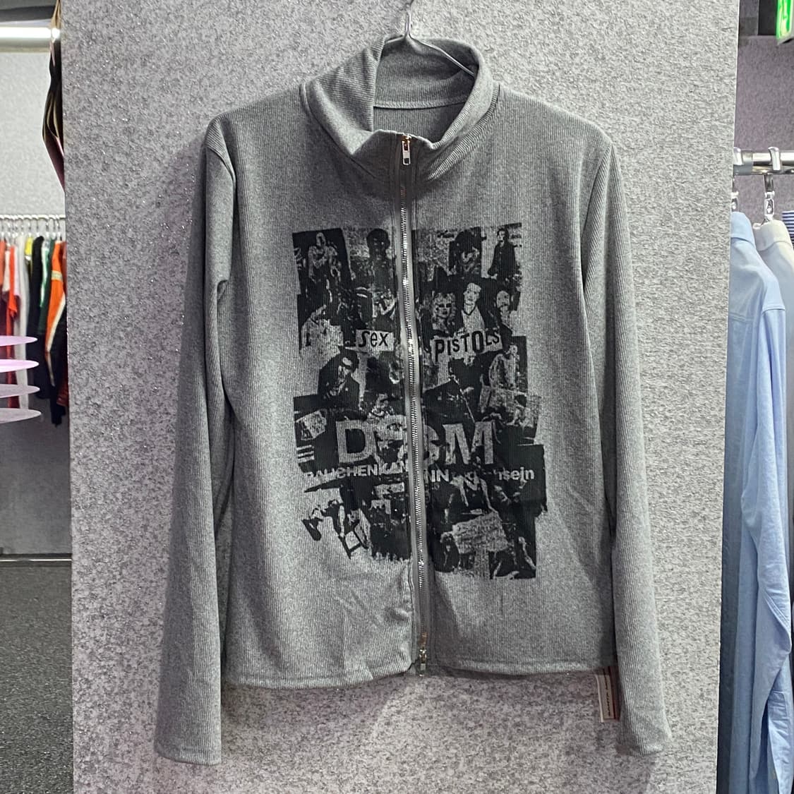 빈티지 프린팅 코튼 니트 집업 B3181 상품이미지2